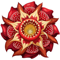 A striking illustration of a rafflesia arnoldii flower with detailed petals