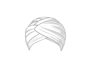 A white headband with a braided design on a black background