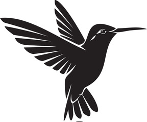 Obraz premium Black Hummingbird Silhouette Vector Illustration