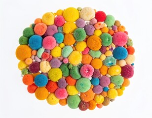 A colorful cluster of assorted spherical shapes