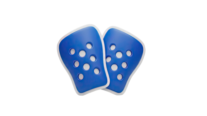 Pair of Blue Soccer Shin Guards with Perforations