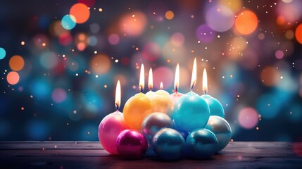 Celebration Candles Festive Bokeh Bright Birthday Party Decor