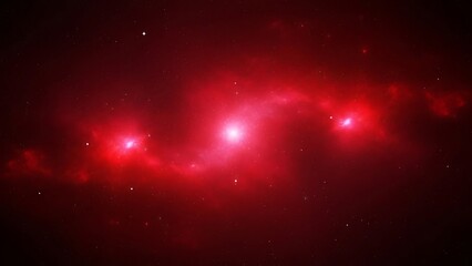 Obraz premium Red Nebula with Bright Stars in Space galaxy