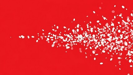 Red background with white snowflakes falling from right falling snow winter