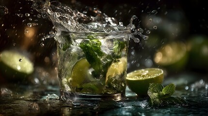 Refreshing mojito splash for summer vibes