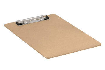 Blank clipboard on white background. Isolated 3D illustration