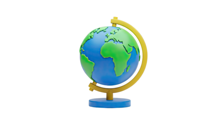 Stylized 3D Globe with Africa and Europe prominent