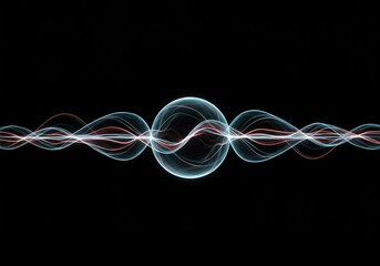 Abstract representation of invisible medium movement, wave dynamics, and subtle flow in empty space or the theoretical vacuum ,dynamic ,hypothesis ,universal