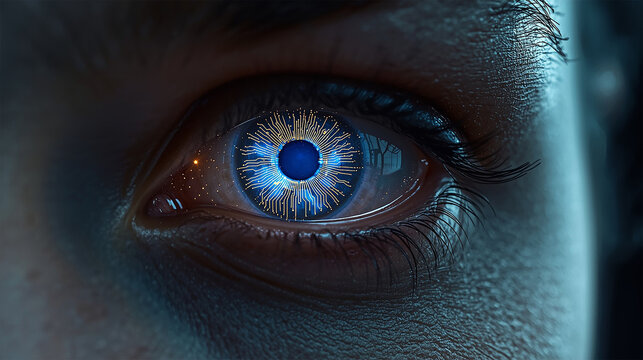 Artificial Intelligence Circuits Inside the Human Eye - Powered by Adobe