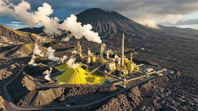Industrial sulfur processing plant