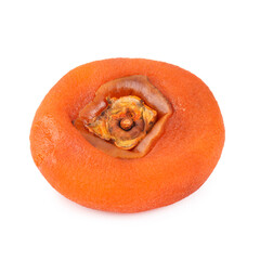 Dried persimmons are an oriental dried fruit snack with a chewy texture. isolated on a white background