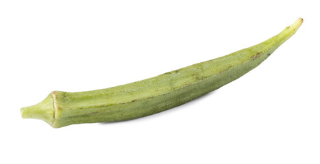 pod of okra, also known as lady finger or gumbo isolated on a white background