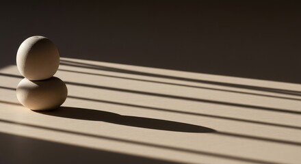 Elegant abstract background featuring natural sunlight casting dramatic, elongated shadows across a smooth, neutral surface for presentation ,minimalist ,mockup ,stylish
