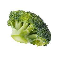 close up of fresh broccoli isolated on a white background
