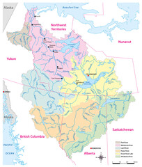 Map of the Mackenzie River drainage basin, Canada