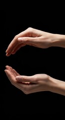 Human hands positioned together forming a gentle, hollow cup shape, symbolizing openness, donation, generosity, and readiness ,gesture ,openness ,hold