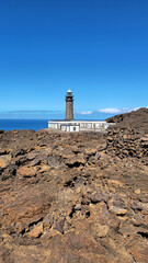 Faro de Orchilla lighthouse overlooking Atlantic Ocean, Island El Hierro, Canary Islands, Spain, Europe.