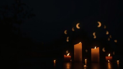 Regip Kandili Night Background with Glowing Candles and Peaceful Spiritual Mood