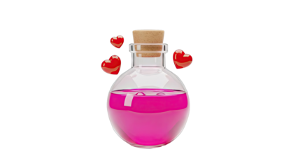 Love Potion Bottle with Hearts