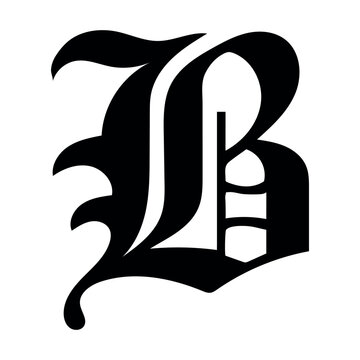 Gothic Calligraphy Letter B &ndash; Bold Blackletter Typography T-Shirt Design