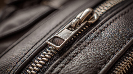 Close-Up of a High-Quality Zipper on Stylish Travel Gear