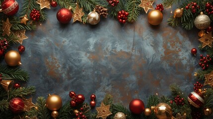 Traditional Navidad Celebration Background with Festive Ornaments and Warm Mood