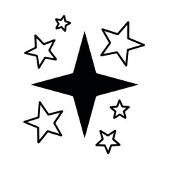 Obraz premium Black and white star vector illustration for graphic design projects and celestial themed digital art work