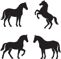 horse silhouettes set
