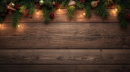 Warm Navidad Holiday Background with Rustic Decorations and Cozy Mood