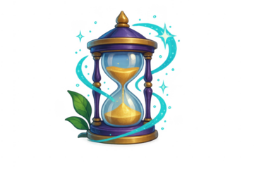 Fantasy hourglass magic sand time counting illustration
