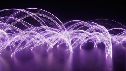 Abstract purple light trails,  flowing, dynamic, dark background
