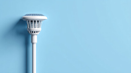 Modern Solar Light on Pastel Blue Background for Outdoor Spaces