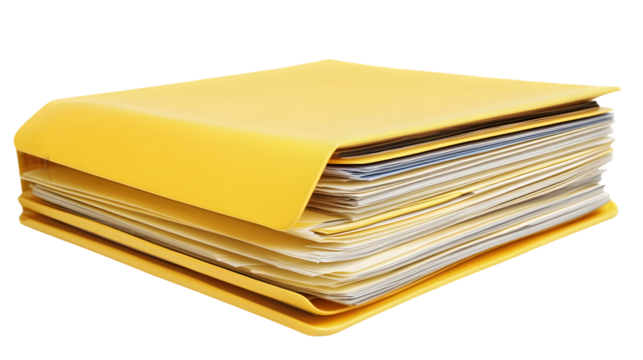 A stack of yellow and white envelopes on a black background - Powered by Adobe