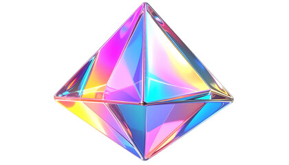 A faceted gem reflecting colorful light against a black background