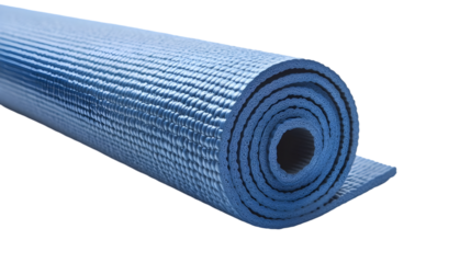 A roll of blue insulation material on a black background