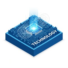 An isometric 3d logo for technology