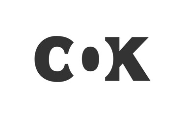 COK logo design. Initial letter C O K bold font style for tech startups, consulting, corporate branding. Creative company name, headlines typography identity, trendy logotype.