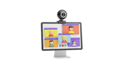 3D Video Conference Illustration