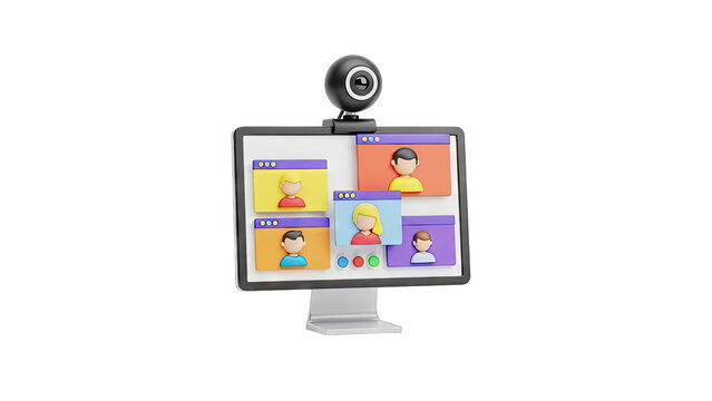 3D Video Conference Illustration