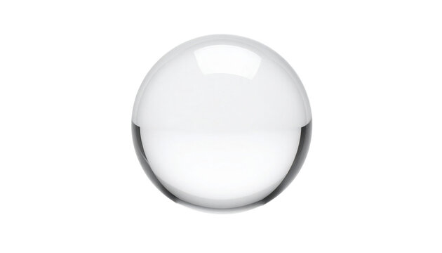 A glossy, clear orb reflecting light against a black background