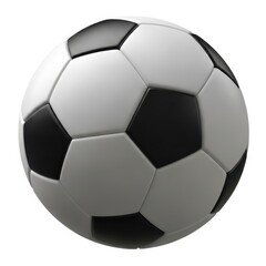 Fototapeta premium A shiny black and white soccer ball isolated on white background