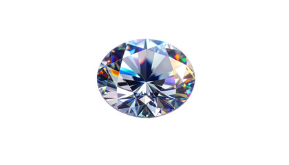 A sparkling, round gemstone with multiple facets against a black background