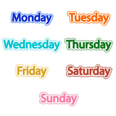 英語の曜日のアイコンイラスト	