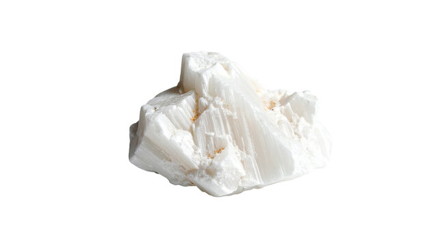 A close-up of a white, textured mineral sample against black
