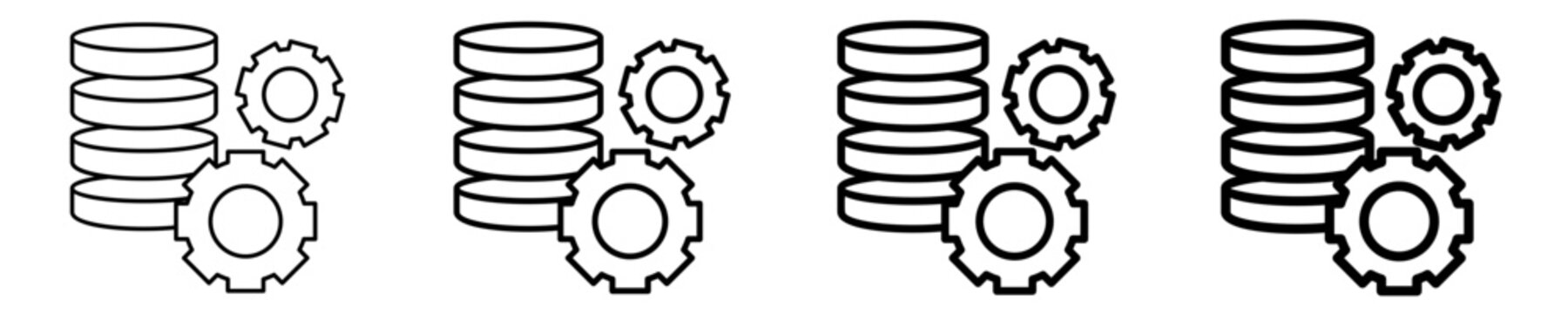 Database Management Icon Set Different Style Collection
