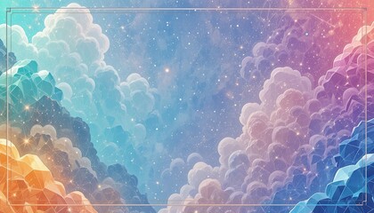 Vibrant starry night sky with colorful clouds and sparkling stars