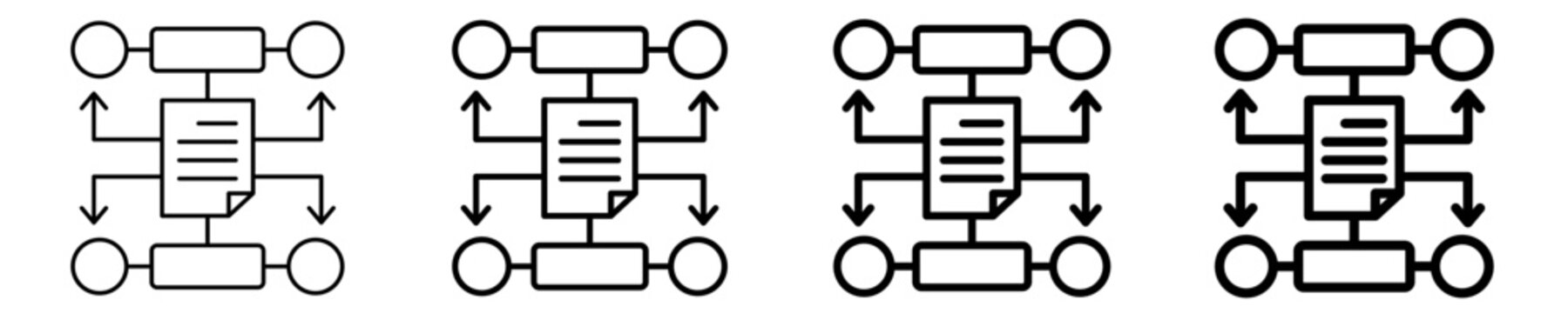 Algorithm Icon Set Different Style Collection
