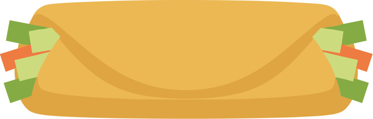 Simple Flat Illustration of a Delicious Looking Burrito Wrap Food
