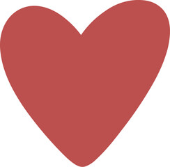 Simple Solid Reddish Brown Heart Shape Romantic Symbol Illustration