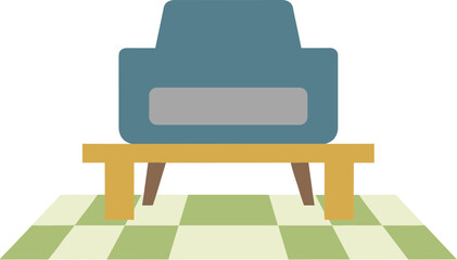 Flat Design Television on Table Simple Style Isolated Object